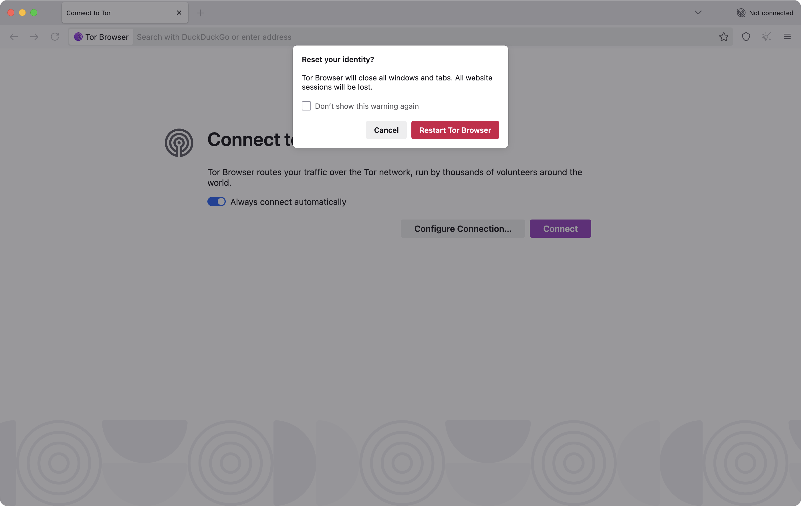 Tor Browser 汉堡选单显示 New Identity 与 New Tor Circuit for this Site