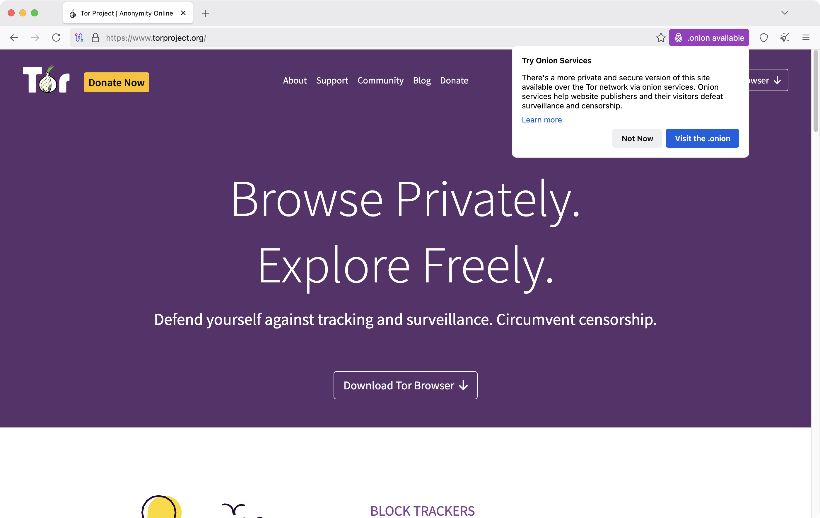 Tor Browser 对 .onion-Location 的提示与 onion 站点偏好设定