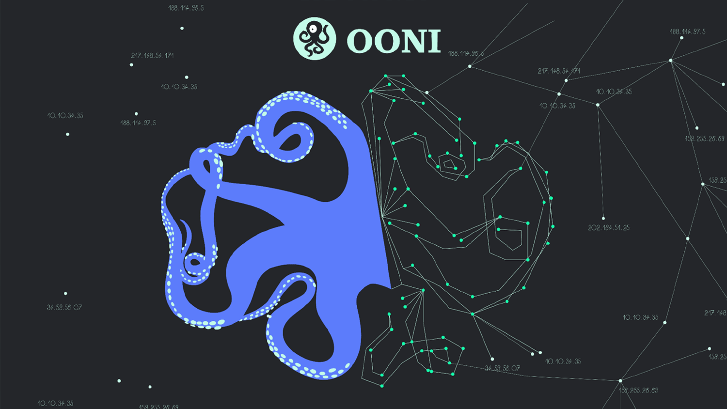 Tor Project 文章「守护自由互联网」系列的视觉主图，主题为 OONI