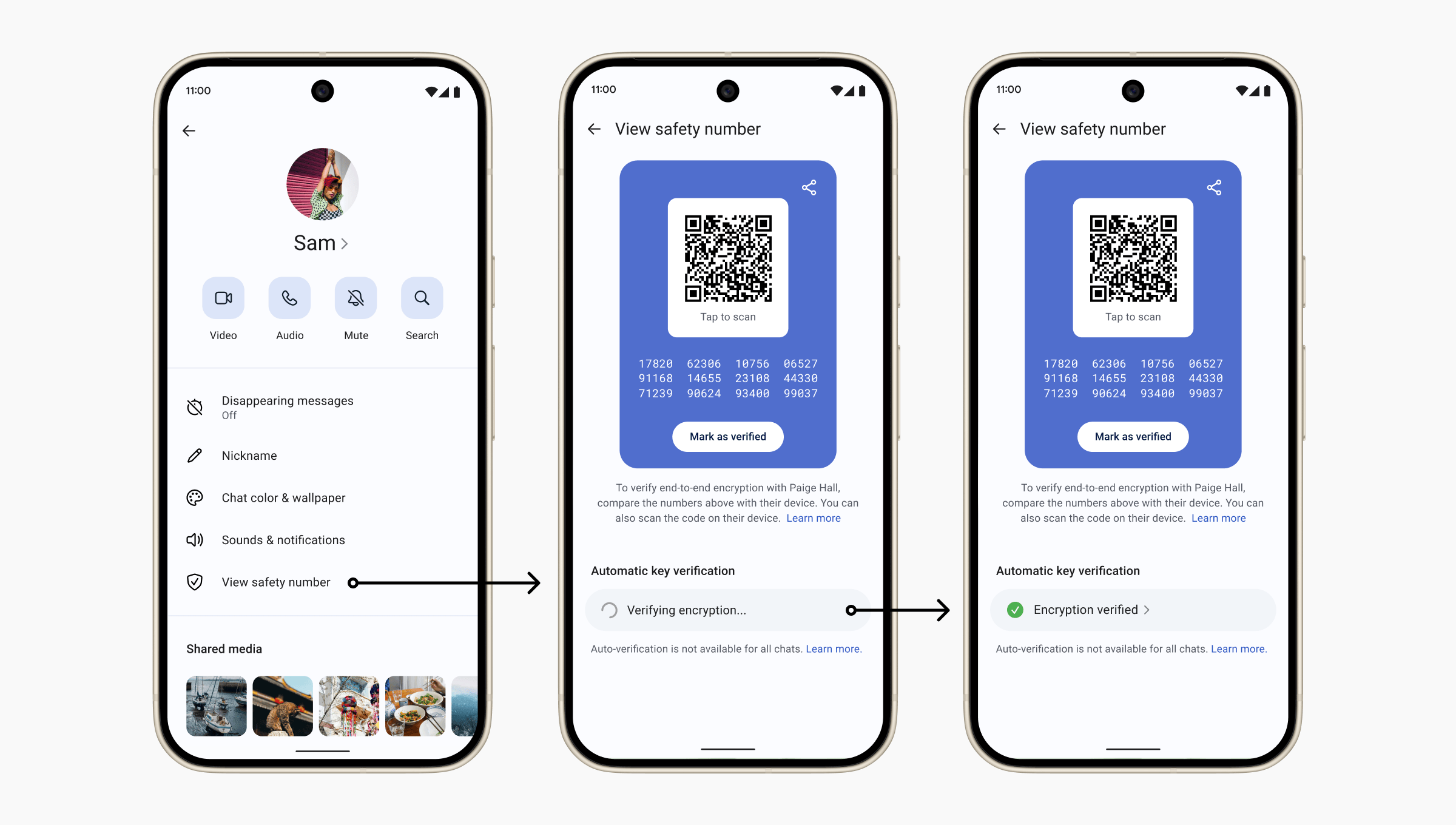Signal App 中自动密钥验证的界面
